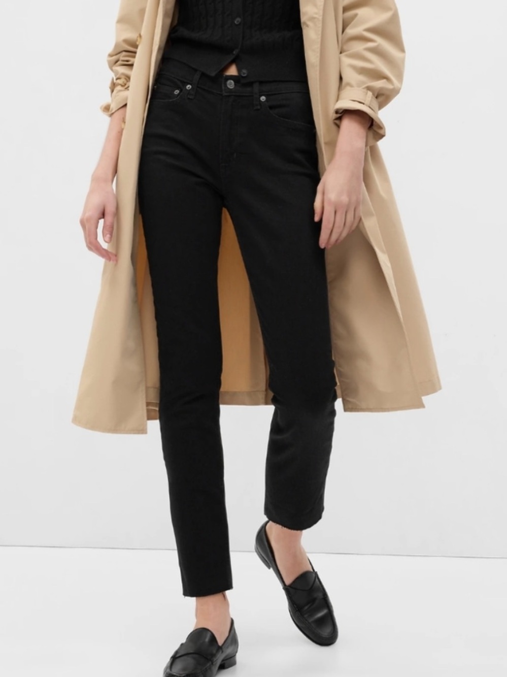 GAP Black Ankle Slim Straight Jeans